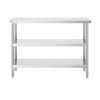 VEVOR Stainless Steel Food Prep Table, 14 X 48 X 34 Inch Commercial Kitchen Worktable, With 2 Adjustable Undershelf, Heavy Duty Prep Table Metal Work Table For BBQ, Kitchen, Home, And Garage