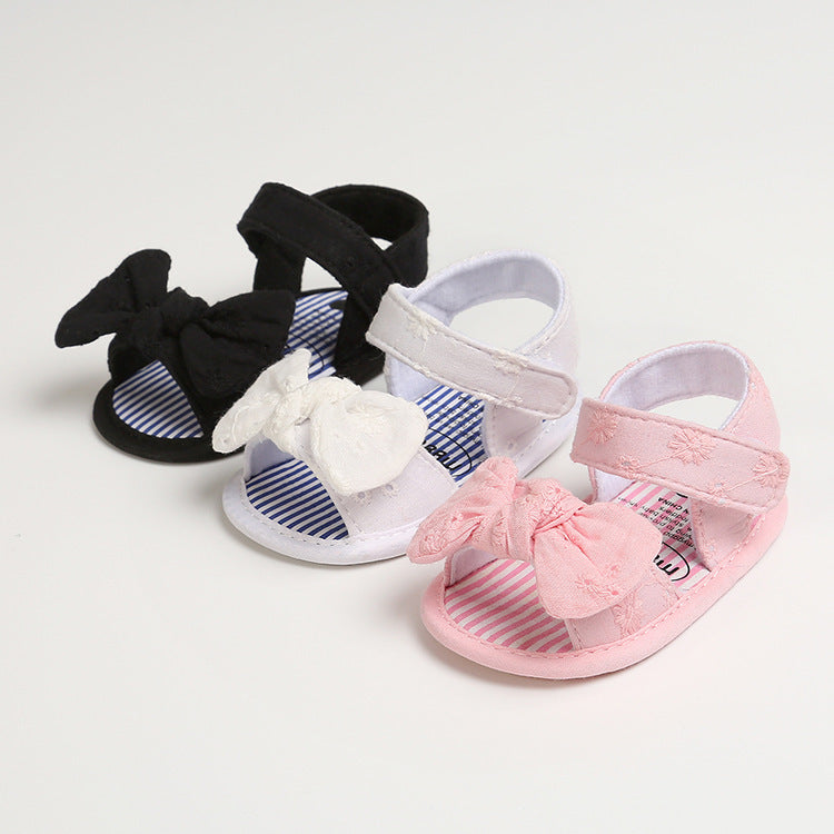 Breathable summer bowtie baby shoes for girls
