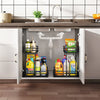 2 Pack, Metal Pull Out Cabinet Organizer, Kitchen Bathroom Organizer And Storage Rack With Sliding Drawers, Storage Rack, Storage And Organization For Home, Laundry Room, RV, Pantry, Spices
