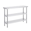 VEVOR Stainless Steel Food Prep Table, 14 X 48 X 34 Inch Commercial Kitchen Worktable, With 2 Adjustable Undershelf, Heavy Duty Prep Table Metal Work Table For BBQ, Kitchen, Home, And Garage
