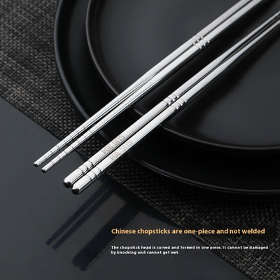 304 Stainless Steel Chopsticks Home Use And Commercial Use Kitchen Heat Insulation Mildew-proof Non-slip Sterilizable