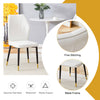 4 Modern Dining Chairs With Stylish PU Patterned Backrest And Black Metal Legs For A Comfortable Home Experience In The Kitchen, Bedroom And Office.