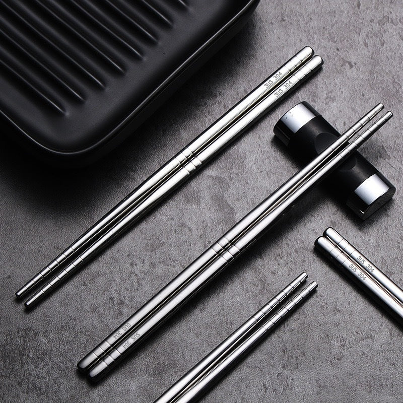 304 Stainless Steel Chopsticks Home Use And Commercial Use Kitchen Heat Insulation Mildew-proof Non-slip Sterilizable