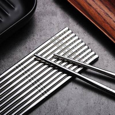 304 Stainless Steel Chopsticks Home Use And Commercial Use Kitchen Heat Insulation Mildew-proof Non-slip Sterilizable