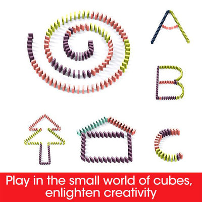 Homeshinex automatic domino stacking car colorful domino shapes forming letters and icons for baby creativity