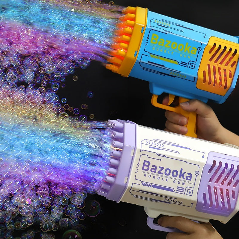 Homeshinex bubble machine rocket 69 holes in blue and white creating colorful bubbles for baby playtime fun