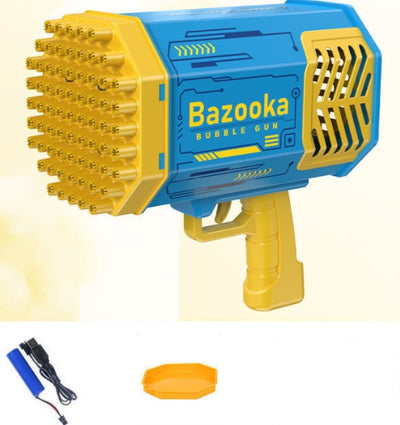 Homeshinex bubble machine rocket 69 holes in blue and yellow with included charger and bubble tray