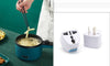Homeshinex mini electric cooking pot in blue used for frying fries with universal power adapter