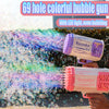 Homeshinex bubble machine rocket 69 holes in purple and pink with colorful bubbles and LED light effect