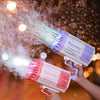 Homeshinex bubble machine rocket 69 holes in white and pink creating colorful bubbles for kids