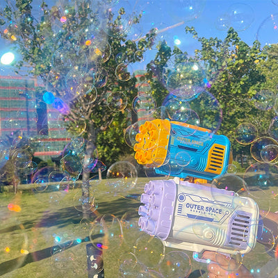 Homeshinex bubble machine rocket 69 holes blowing colorful bubbles outdoors for babies