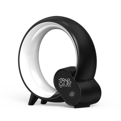 Homeshinex black colorful LED clock with sunrise simulation showing time and temperature display