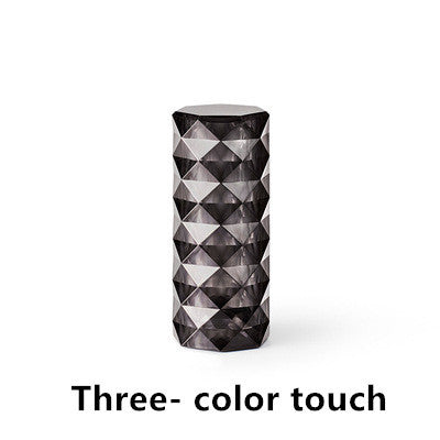 Homeshinex three-color touch control bedside lighting with geometric black design