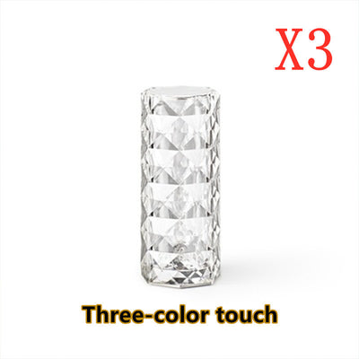 Homeshinex three-pack crystal design touch control bedside lighting with three color options