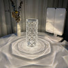Homeshinex touch control bedside lighting casting geometric light patterns on a table with decor