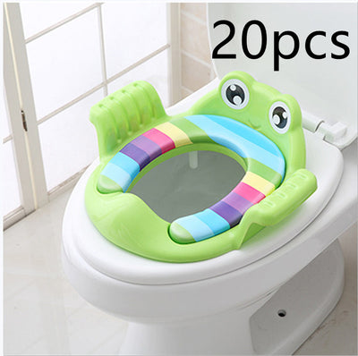 Homeshinex children potty training seat with handles in green frog design on toilet