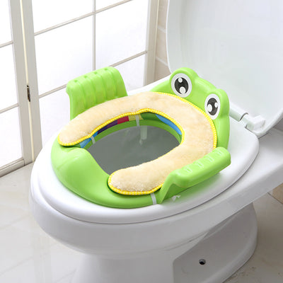 Homeshinex children potty training seat with handles in green frog design on toilet seat