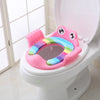 Homeshinex children potty training seat with handles in pink with colorful stripes on white toilet