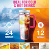 Homeshinex spill proof stainless steel travel mug ideal for cold and hot drinks with 24 hour cold and 12 hour hot insulation