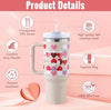 Homeshinex spill proof stainless steel travel mug with heart design and transparent PVC straw