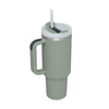 Homeshinex spill proof stainless steel travel mug in green with handle and white lid