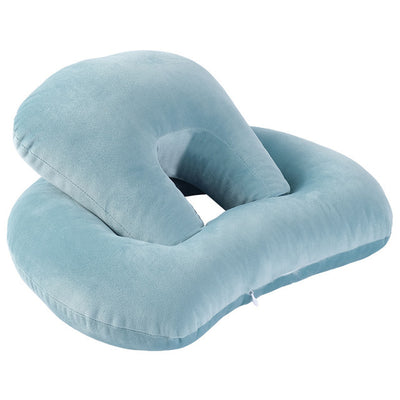 Homeshinex baby travel neck pillow with arm rest in soft blue for comfortable support