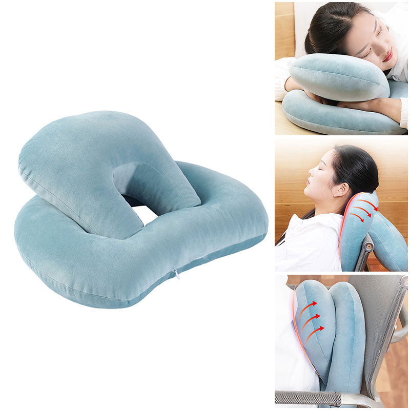 Homeshinex travel neck pillow with arm rest in blue for comfortable baby and adult support during travel