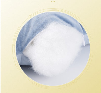 Close-up of soft filling material for baby travel neck pillow with arm rest by Homeshinex