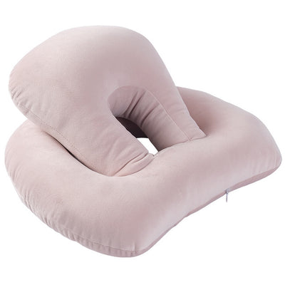 Homeshinex baby travel neck pillow with arm rest in soft pink for comfortable support