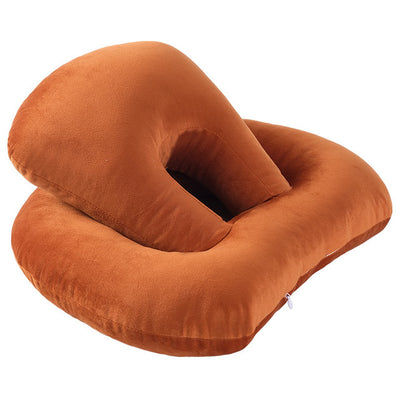 Homeshinex travel neck pillow with arm rest in soft brown fabric for baby comfort during travel