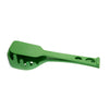 Green versatile kitchen spoon for pasta and eggs with slotted and solid design