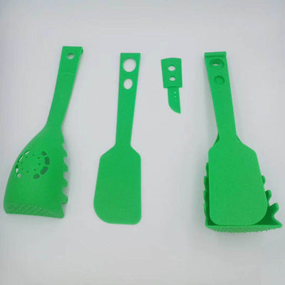 Homeshinex versatile kitchen spoon for pasta and eggs in green silicone with multiple utensils